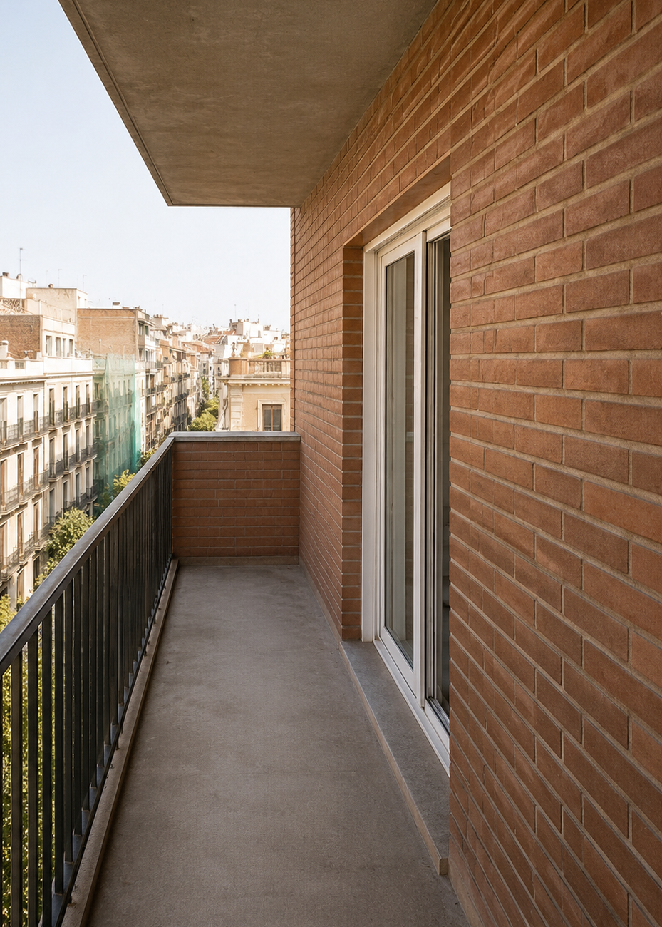 Antes de la intervención en fachada con balcones corridos